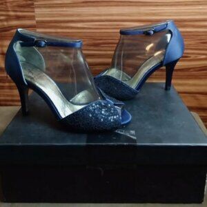 Adrianna Papell Fifi Blue Sequin Lace Ankle Pump Size 6 NIB